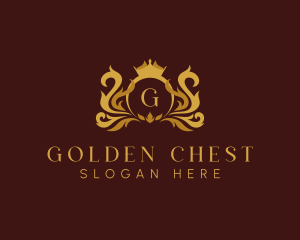 Golden Crown Wreath Monarch logo design