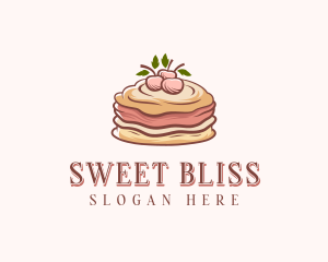 Cherry Pancake Dessert logo design