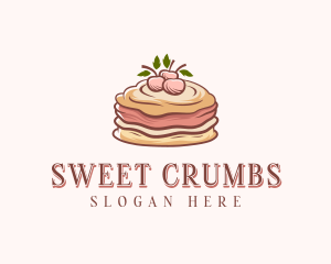 Cherry Pancake Dessert logo design