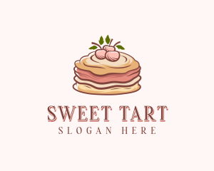 Cherry Pancake Dessert logo design