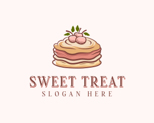 Cherry Pancake Dessert logo design