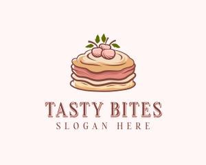 Cherry Pancake Dessert logo design