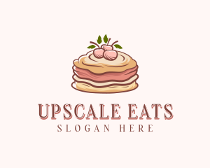 Cherry Pancake Dessert logo design