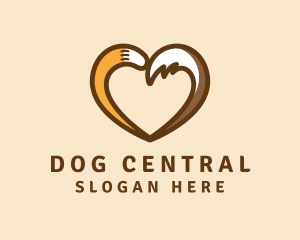 Animal Tail Heart logo design