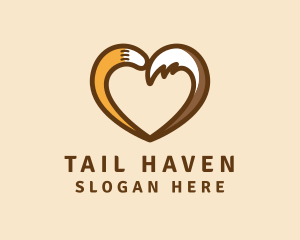 Animal Tail Heart logo design