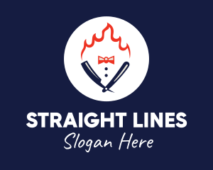 Fire Straight Razor logo design