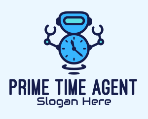 Robot Alarm Timer logo design