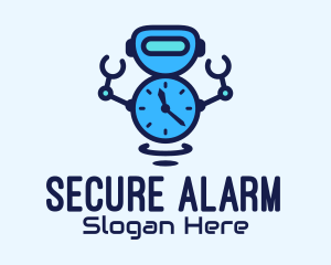 Robot Alarm Timer logo design