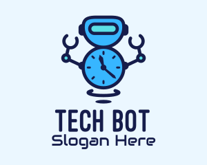 Robot Alarm Timer logo design