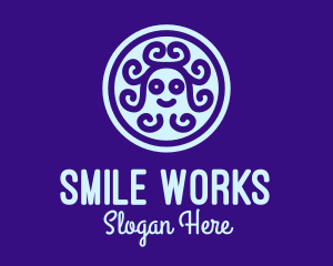 Smiling Octopus Circle logo design