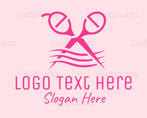 Pink Scissors Hairdresser Logo