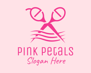 Pink Scissors Hairdresser  logo design