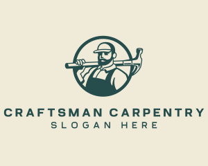 Carpenter Builder Hammer logo design