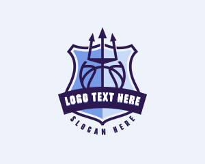 Basketball Sports Trident Logo