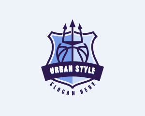 Basketball Sports Trident Logo
