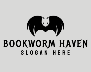 Halloween Flying Bat logo design