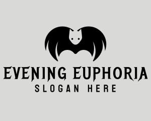 Halloween Flying Bat logo design