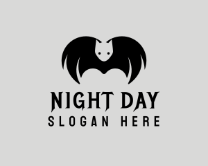 Halloween Flying Bat logo design