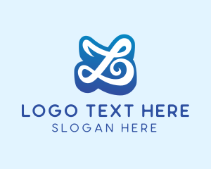 Modern Cursive Letter L  logo design