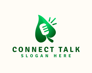 Leaf Microphone Podcast logo design
