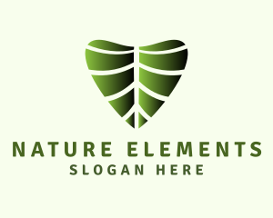 Heart Nature Leaf logo design