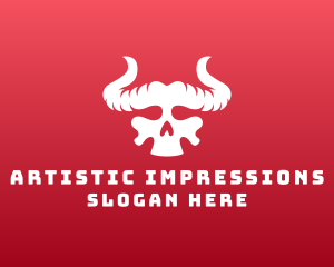 Devil Skull Horns logo design