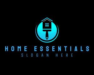 Paint Roller Home Renovation logo design