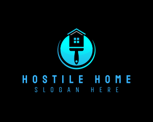 Paint Roller Home Renovation logo design