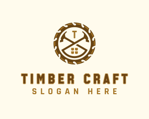 Hammer Saw Woodworking logo design