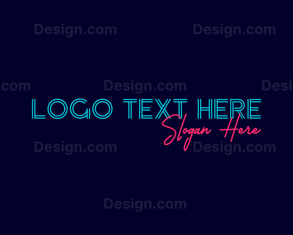 Blue Neon Wordmark Logo