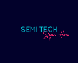 Blue Neon Wordmark Logo