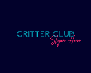 Blue Neon Wordmark logo design