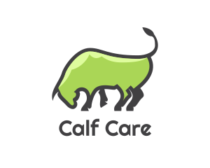 Abstract Green Bull logo