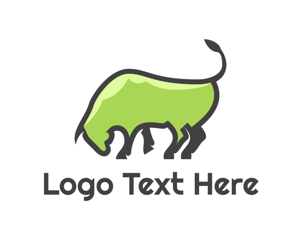 Green Bull logo example 4