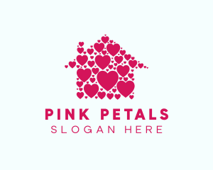 Cute Heart House  logo design