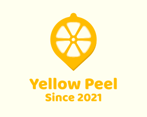 Lemon Fruit Location Pin logo design