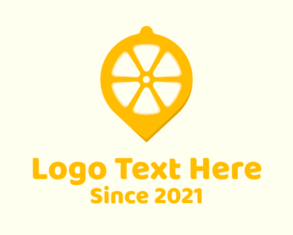 Lemon Fruit Location Pin logo