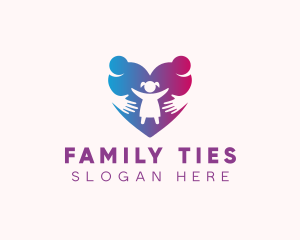 Heart Family People logo design