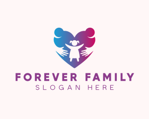 Heart Family People logo design