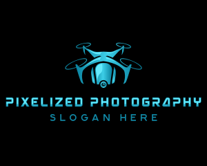 Quadcopter Camera Drone logo design