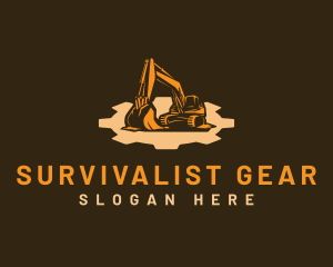 Cogwheel  Excavator Machine logo design