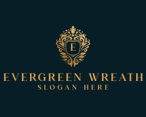 Royal Shield Wreath logo design