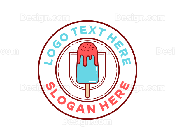 Ice Popsicle Dessert Logo
