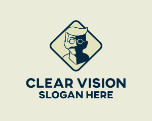 Hipster Glasses Man logo design