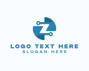 Blue Tech Letter Z logo