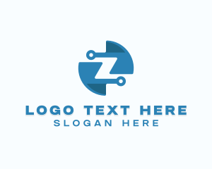 Blue Tech Letter Z Logo