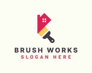 Brush Painting House logo design