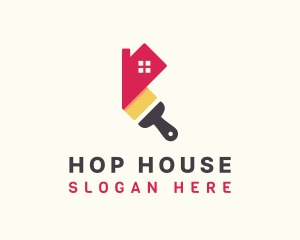 Brush Painting House logo design