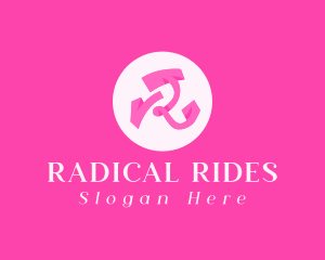 Pink Fashion Letter R logo design