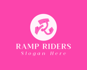 Pink Fashion Letter R logo design